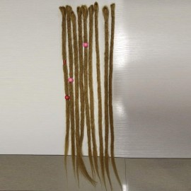 Dsoar Dreadlock Extensions Brown Synthetic Dreads 20 Inch 12 Strands Handmade Dreadlocks Extensions Hippie Crochet Loc Extensions (Light Brown Color)