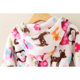 TOLLION Toddlers/Kids Hooded Robe Soft Fleece Bathrobe Children Pajamas Baby Plush Robe (Black Leopard, 4T)