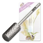 PANA Professional 3/32 Shank Size - Flat Top Large Barrel Silver Carbide Bit Extra Coarse Grit - Nail Drill Bit for Dremel Machine