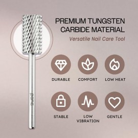 PANA Professional 3/32 Shank Size - Flat Top Large Barrel Silver Carbide Bit Extra Coarse Grit - Nail Drill Bit for Dremel Machine PANA Professional 3/32 Shank Size - Flat Top Large Barrel Silver Carbide Bit Extra Coarse Grit - Nail Drill Bit for Dremel Machine