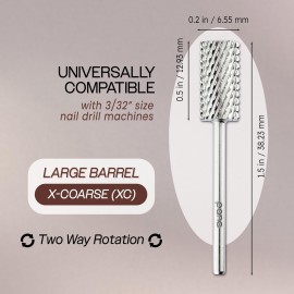 PANA Professional 3/32 Shank Size - Flat Top Large Barrel Silver Carbide Bit Extra Coarse Grit - Nail Drill Bit for Dremel Machine PANA Professional 3/32 Shank Size - Flat Top Large Barrel Silver Carbide Bit Extra Coarse Grit - Nail Drill Bit for Dremel Machine