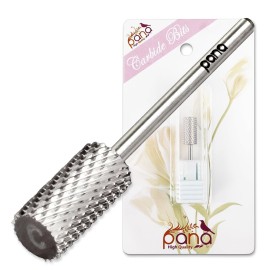 PANA Professional 3/32 Shank Size - Flat Top Large Barrel Silver Carbide Bit Coarse Grit - Nail Drill Bit for Dremel Machine