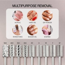 PANA Professional 3/32 Shank Size - Flat Top Large Barrel Silver Carbide Bit Coarse Grit - Nail Drill Bit for Dremel Machine