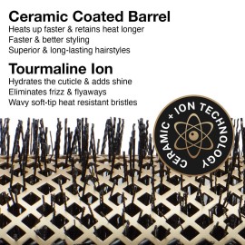 Olivia Garden NanoThermic Ceramic + Ion Round Thermal Hair Brush - Not Electrical - Professional Blowout Brush for Normal to Thick Hair, NT-54G, 2 1/8