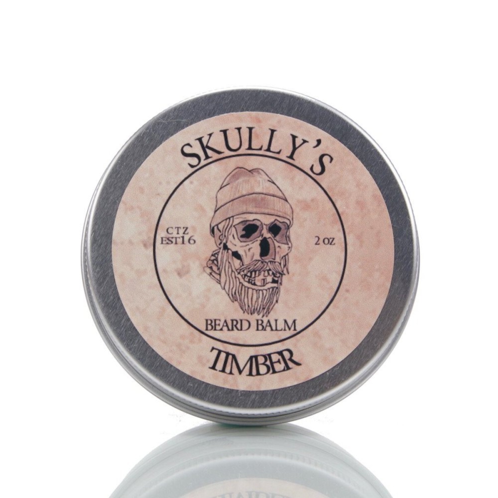 Skully\'s Timber Beard Balm 2 fl. oz (Warm Amber Scented, Woodsy) Medium Hold Beard balm for Men, Deep Conditioning, Tames Flyaways, Promotes Healthy Beard Growth