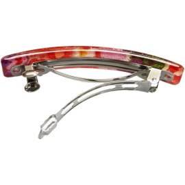 Japanese Kyoto Chirimen Barette Hair Clip/Clasp (Purple/Pink)