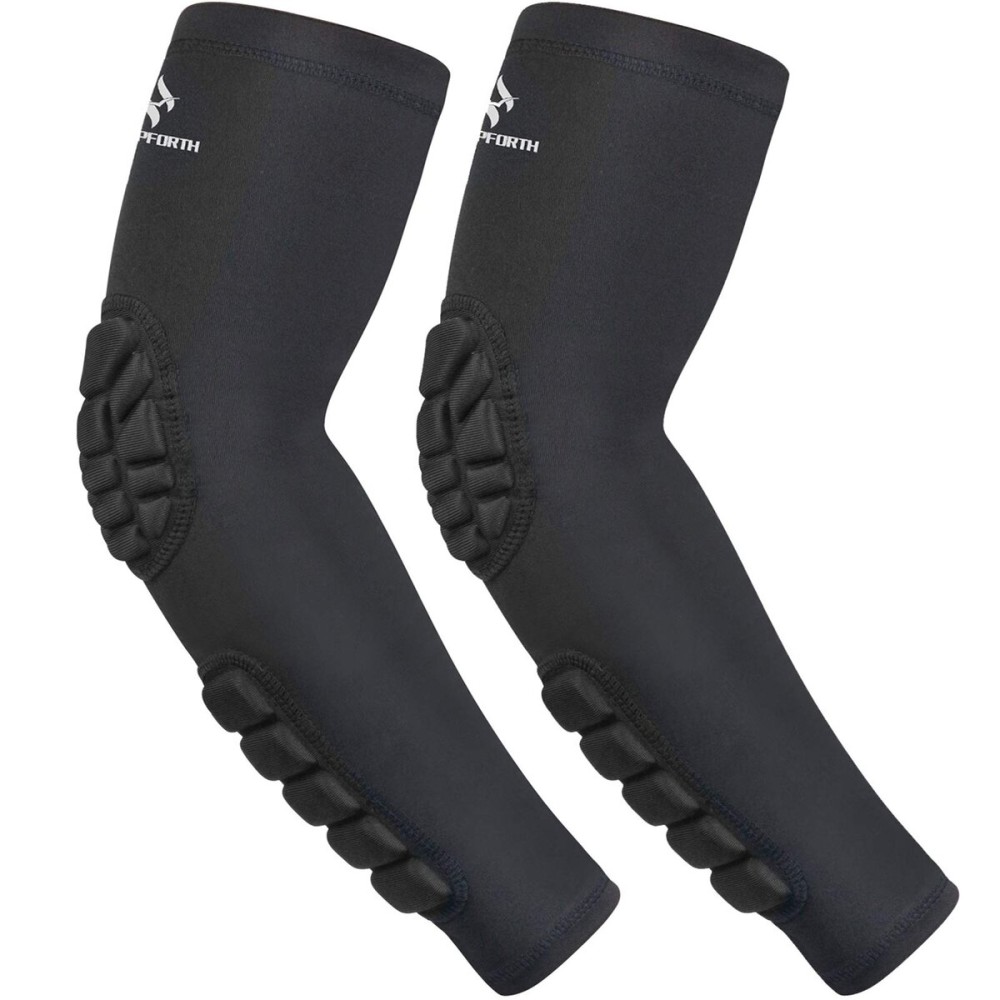HOPEFORTH 2PCS Padded Elbow Forearm Sleeves Compression Arm Protective Support HOPEFORTH 2PCS Padded Elbow Forearm Sleeves Compression Arm Protective Support
