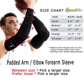 HOPEFORTH 2PCS Padded Elbow Forearm Sleeves Compression Arm Protective Support HOPEFORTH 2PCS Padded Elbow Forearm Sleeves Compression Arm Protective Support