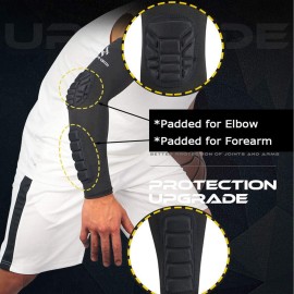 HOPEFORTH 2PCS Padded Elbow Forearm Sleeves Compression Arm Protective Support HOPEFORTH 2PCS Padded Elbow Forearm Sleeves Compression Arm Protective Support