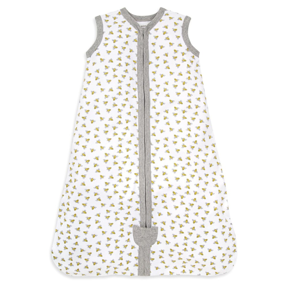 Burt\'s Bees Baby Baby Beekeeper Wearable Blanket, 100% Organic Cotton, Swaddle Transition Sleeping Bag, Honey Bee Cloud, Medium