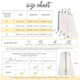 Burt\'s Bees Baby Baby Beekeeper Wearable Blanket, 100% Organic Cotton, Swaddle Transition Sleeping Bag, Honey Bee Cloud, Medium