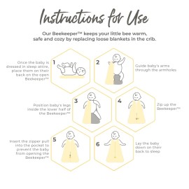 Burt\'s Bees Baby Baby Beekeeper Wearable Blanket, 100% Organic Cotton, Swaddle Transition Sleeping Bag, Honey Bee Cloud, Medium