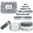 Beauticom 24 Pieces 20G/20ML Round Clear Jars with Gray Lids for Jams, Honey, Cooking Oils, Herbs and Spices - BPA Free