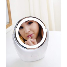 Aurora Health & Beauty 1x/5x Led Vanity/Makeup Mirror, 360 Rotation, Portable With Led Ring