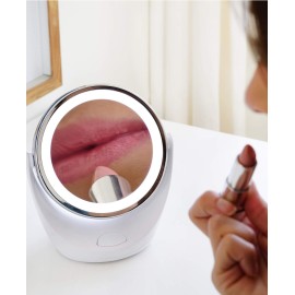 Aurora Health & Beauty 1x/5x Led Vanity/Makeup Mirror, 360 Rotation, Portable With Led Ring