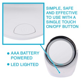 Aurora Health & Beauty 1x/5x Led Vanity/Makeup Mirror, 360 Rotation, Portable With Led Ring