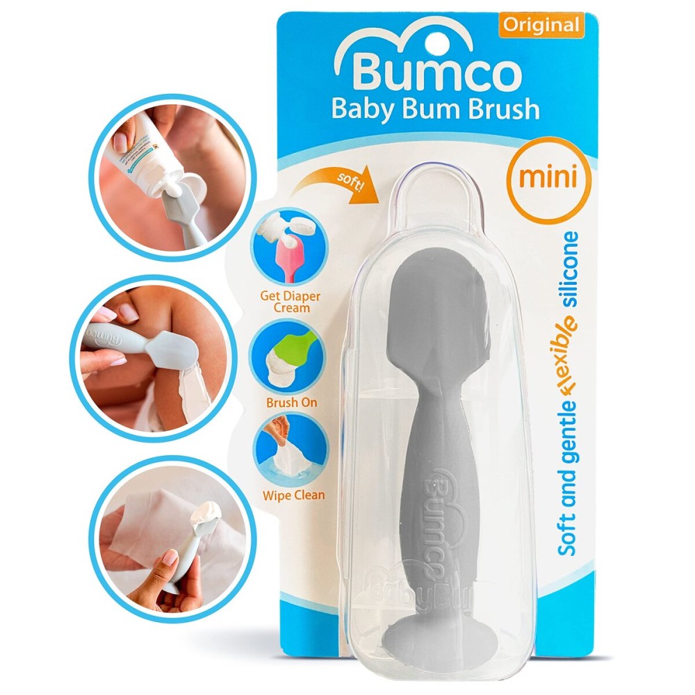 Bumco Mini Diaper Cream Spatula with Case - BPA-Free Butt Spatula Baby, Soft & Flexible Diaper Spatula, Diaper Cream Applicator, Mom-Invented Baby Must Haves, Diaper Bag Essentials, Butt Paste Spatula