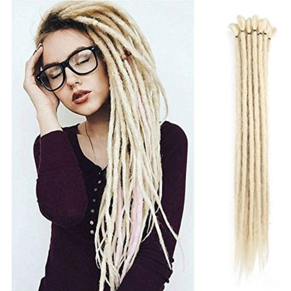 Dsoar Blonde Synthetic Dreads 20 Inch Handmade Dreadlock Extensions 12 Strands/Pack Twist Braiding Hair Hippie Crochet Braids (613,Blonde Color)