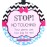 THREE LITTLE TOTS - Pink Zig Zag Stop No Touching Baby Car Seat Sign or Stroller Tag - CPSIA Safety Tested