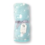 effe bebe Ducky Coral Fleece Baby Stroller Blanket 30x40 French Green