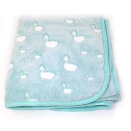 effe bebe Ducky Coral Fleece Baby Stroller Blanket 30x40 French Green