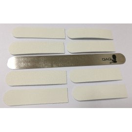 QAQ STAINLESS STEEL NAIL FILE WITH 8 PIECES OF REFILL PADS