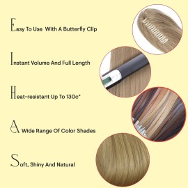CAISHA 20 Hairpiece Ponytail Clip On Extensions With Butterfly Claw Straight Lightblond H150