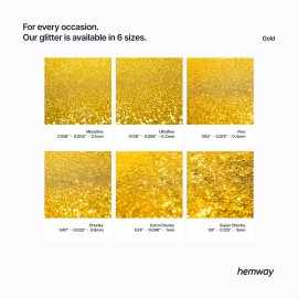 Hemway Premium Ultra Sparkle Glitter Multi Purpose Metallic Flake for Nail Art, Cosmetic Graded, Makeup, Festival, Party, Hair, Body and Eyes 100g / 3.5oz - Gold Hemway Premium Ultra Sparkle Glitter Multi Purpose Metallic Flake for Nail Art, Cosmetic Graded, Makeup, Festival, Party, Hair, Body and Eyes 100g / 3.5oz - Gold