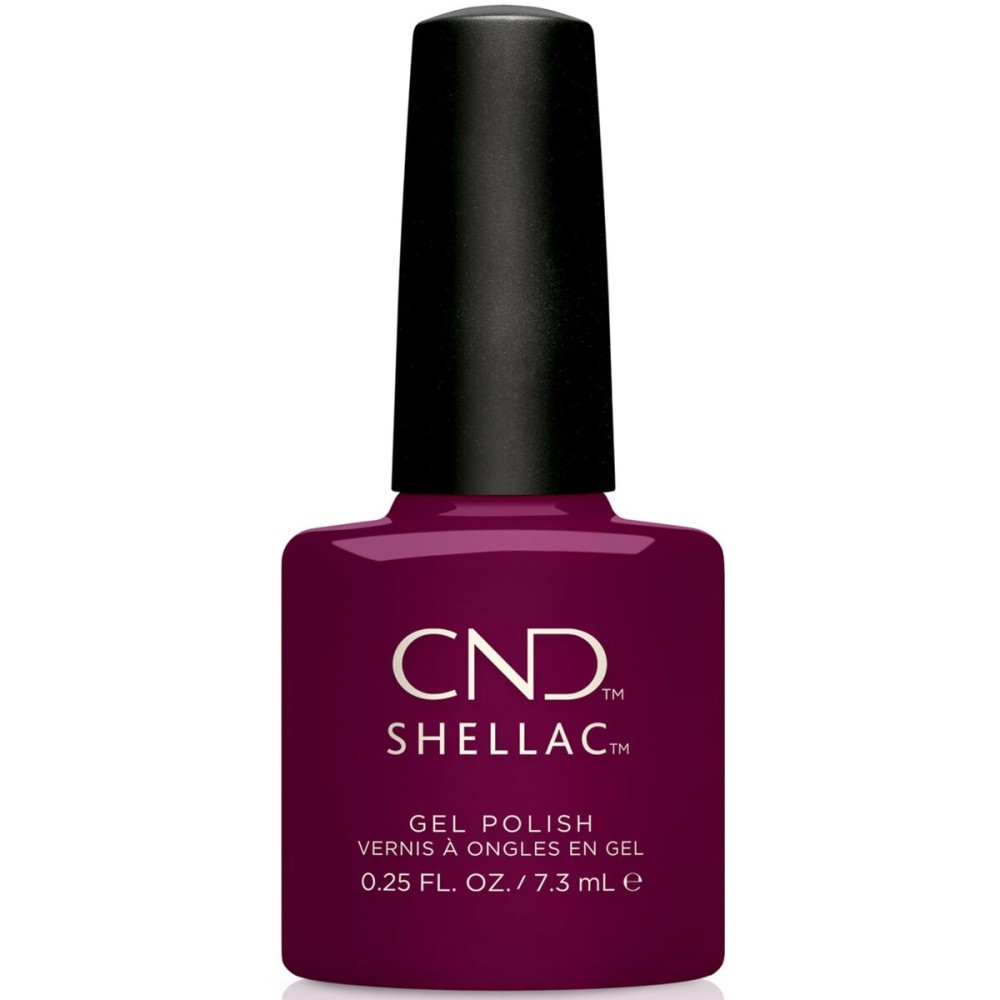 CND Shellac Gel Nail Polish, Long-lasting NailPaint Color with Curve-hugging Brush, Plum/Berry Polish, 0.25 fl oz