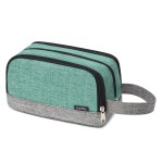 Yeiotsy Dopp Kit for Men - Color Clash Travel Toiletry Organizer with Mesh Pockets, Durable Shaving bag for Gym & Camping (Green)