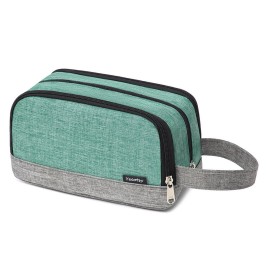 Yeiotsy Dopp Kit for Men - Color Clash Travel Toiletry Organizer with Mesh Pockets, Durable Shaving bag for Gym & Camping (Green)