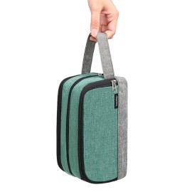 Yeiotsy Dopp Kit for Men - Color Clash Travel Toiletry Organizer with Mesh Pockets, Durable Shaving bag for Gym & Camping (Green)