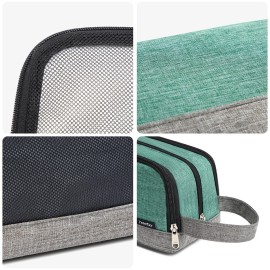 Yeiotsy Dopp Kit for Men - Color Clash Travel Toiletry Organizer with Mesh Pockets, Durable Shaving bag for Gym & Camping (Green)