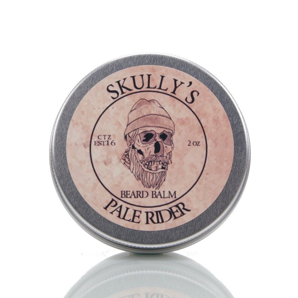 Skully\'s Pale Rider Beard Balm 2 oz. (Unscented, Fragrance Free) All Natural Medium Hold Beard Balm for Men, Deep Conditioning, Tames Flyaways, Promotes Healthy Beard Growth