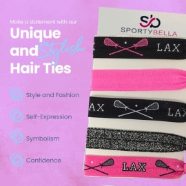 Girls Pink Hair Accessories Set - No Crease Hair Elastics, Lacrosse Gift