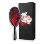 MISEL Professional Boar Bristle Hair Brush - Detangles All Types & Extensions | Reduces Breakage - Great for Wavy & Straight | Salon-Approved - Large