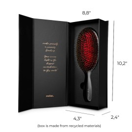 MISEL Professional Boar Bristle Hair Brush - Detangles All Types & Extensions | Reduces Breakage - Great for Wavy & Straight | Salon-Approved - Large