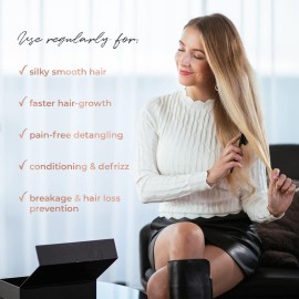 MISEL Professional Boar Bristle Hair Brush - Detangles All Types & Extensions | Reduces Breakage - Great for Wavy & Straight | Salon-Approved - Large