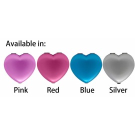 Set of 3 Contemporary Heart-Shaped Compact Mirrors with Reflective Finish (Silver)