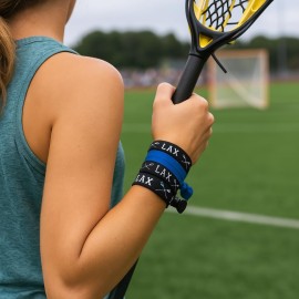 Girls Blue Hair Accessories, No Crease Hair Elastics Set, Lacrosse Gift