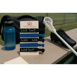 Girls Blue Hair Accessories, No Crease Hair Elastics Set, Lacrosse Gift
