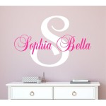 Decor Designs Decals Nursery Custom Name Wall Decal Sticker, 28 W x 20 H, Girl Name, Pink, Vinyl, Rectangular, Letter Print, Matte, Wall Decor