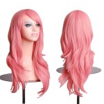 ANESHE Wigs 28 Long Wavy Hair Heat Resistant Cosplay Wig for Women (Pink)