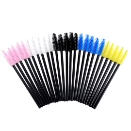 Xiaoyu 100PCS Disposable Mascara Wands Eyelash Applicator Eyebrow Brush - White