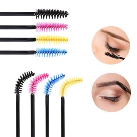Xiaoyu 100PCS Disposable Mascara Wands Eyelash Applicator Eyebrow Brush - White