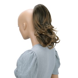 CAISHA 14 Wavy Clip On Ponytail With Butterfly Clip Hairpiece Heat-resistant Synthetic Fibres Brown Mix H128