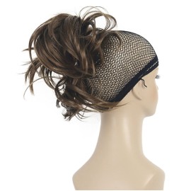 Lydell Adjustable Messy Style Ponytail Hair Extension Synthetic Hairpiece with Jaw Claw (Light Reddish Golden Brown)