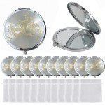 WE 12 Pcs Masquerade Mask Compact Mirrors - Quinceanera/Sweet 16 (White)