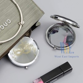 WE 12 Pcs Masquerade Mask Compact Mirrors - Quinceanera/Sweet 16 (White)