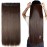 S-noilite Trendy Medium Brown 30 Straight Curly 3/4 Full Head One Piece 5clips Clip in Hair Extensions Long Poplar Style for Xmas Gifts